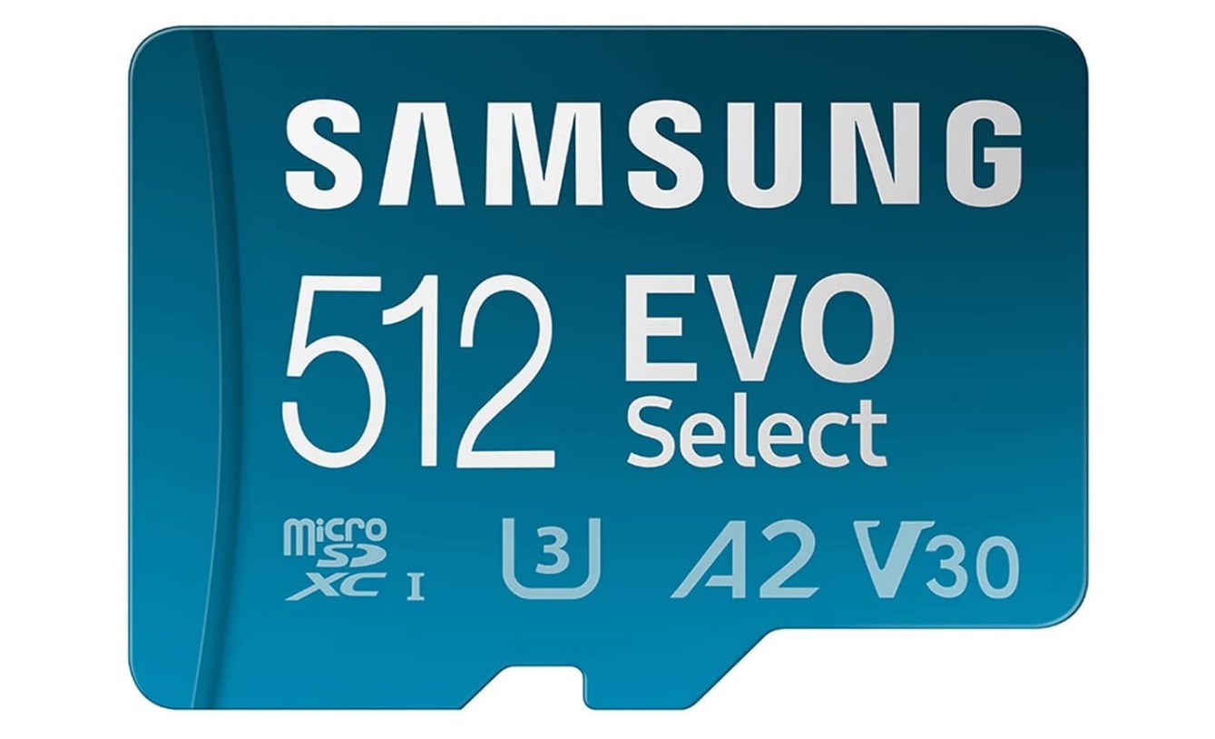 Карта пам'яті Samsung 512 GB microSDXC UHS-I U3 V30 A2 EVO Select + SD Adapter (MB-ME512KA)