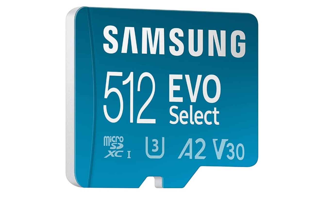 Карта пам'яті Samsung 512 GB microSDXC UHS-I U3 V30 A2 EVO Select + SD Adapter (MB-ME512KA)