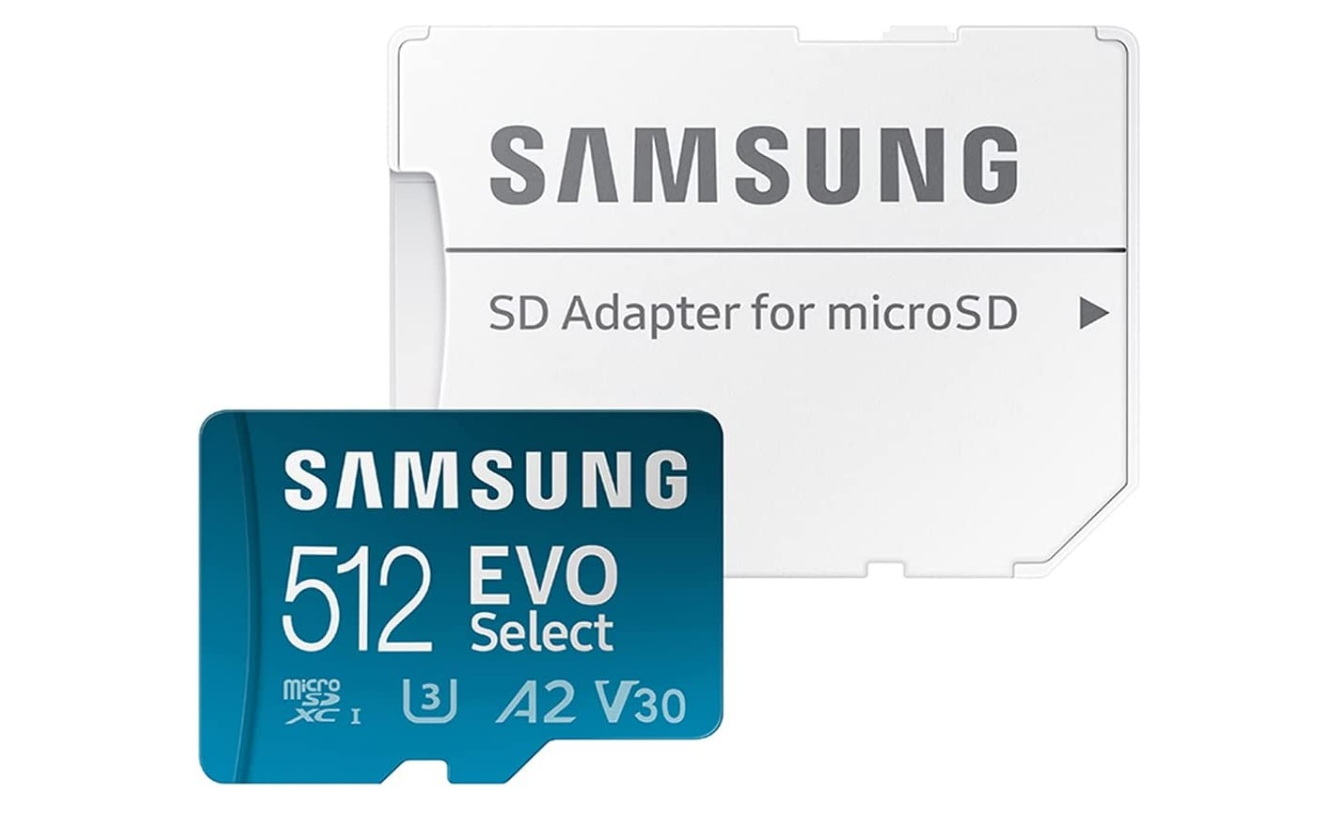 Карта пам'яті Samsung 512 GB microSDXC UHS-I U3 V30 A2 EVO Select + SD Adapter (MB-ME512KA)
