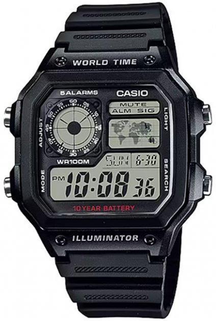 Чоловічий годинник Casio Standard Digital AE-1200WH-1AVEF