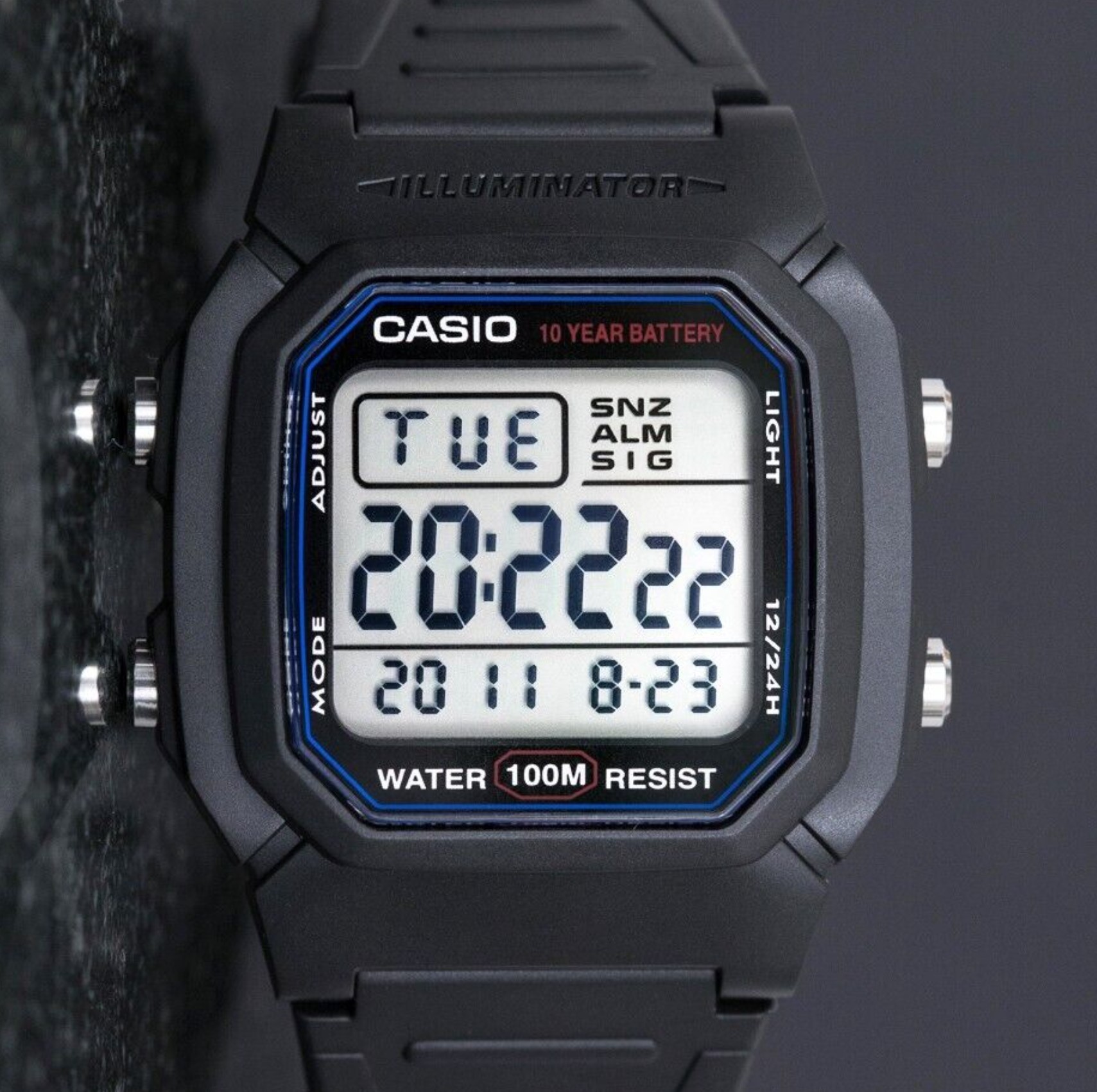 Чоловічий годинник Casio Standard Digital (W-800H-1AVEF, W-800h-1AVCF, W-800H-1AVES), батарейка - 10 років!