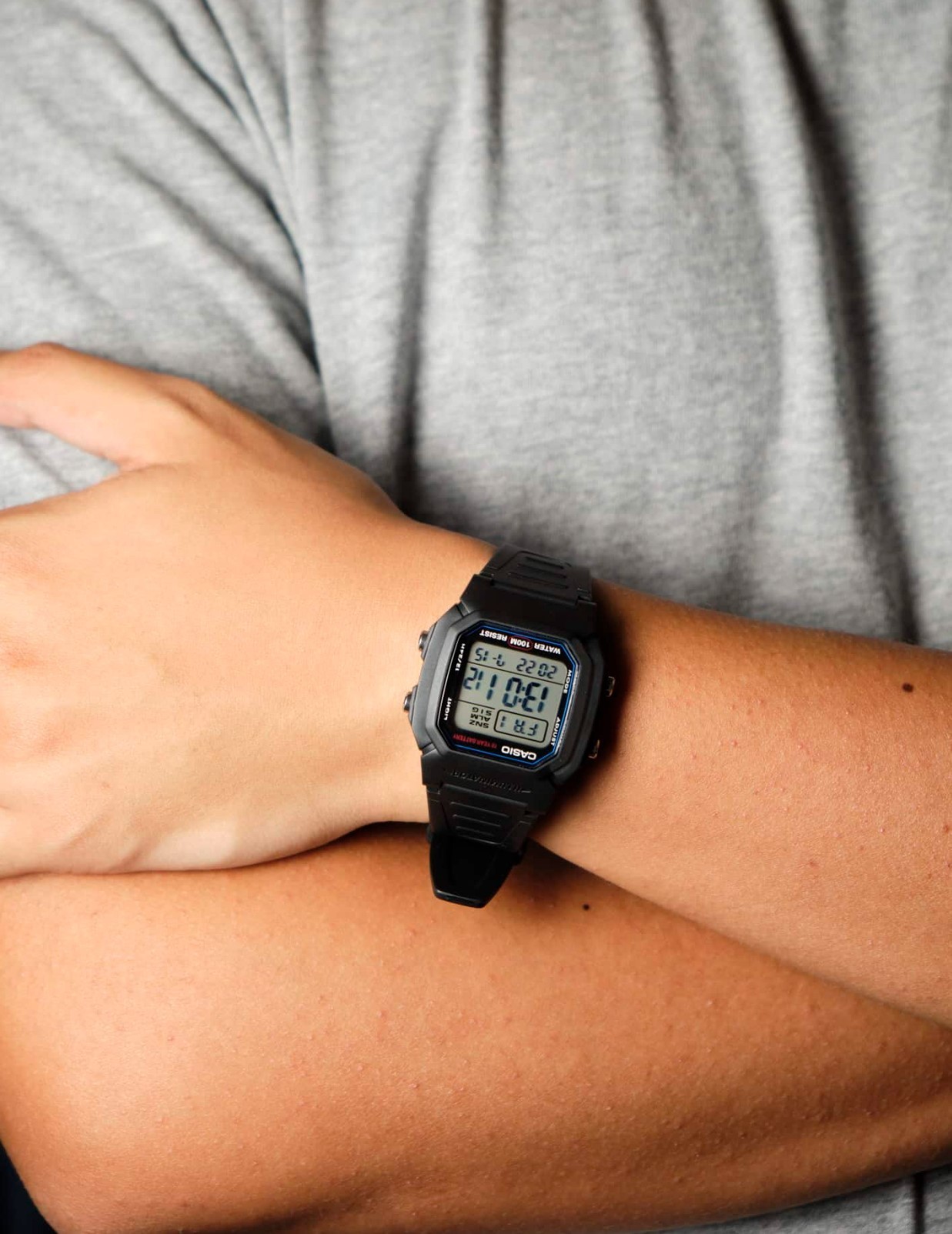 Чоловічий годинник Casio Standard Digital (W-800H-1AVEF, W-800h-1AVCF, W-800H-1AVES), батарейка - 10 років!