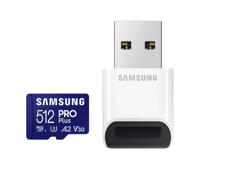 Карта пам'яті Samsung 512 GB microSDXC UHS-I C10, U3, V30, A2 PRO Plus + Reader MB-MD512SB