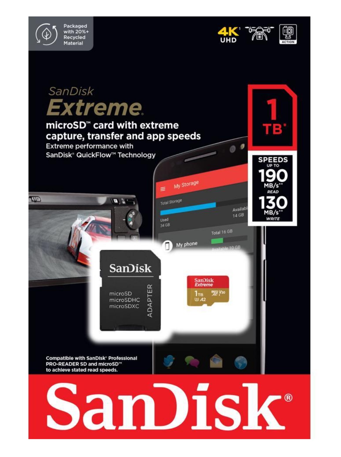 Карта пам'яті SanDisk 1 TB microSDXC UHS-I U3 V30 A2 Extreme (SDSQXAV-1T00-GN6MA)