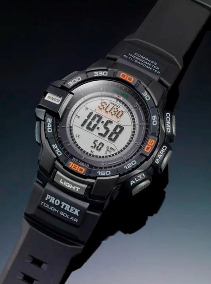 Чоловічий годинник Casio Pro Trek PRG-270-1CR (PRG-270-1ER) Tough Solar Triple Sensor, Чорний