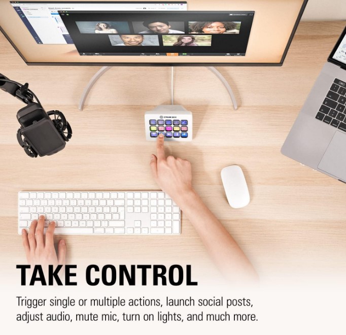 Контролер для стрімінгу Elgato Stream Deck MK.2 White (10GBA9911) 15 Customizable LCD Keys