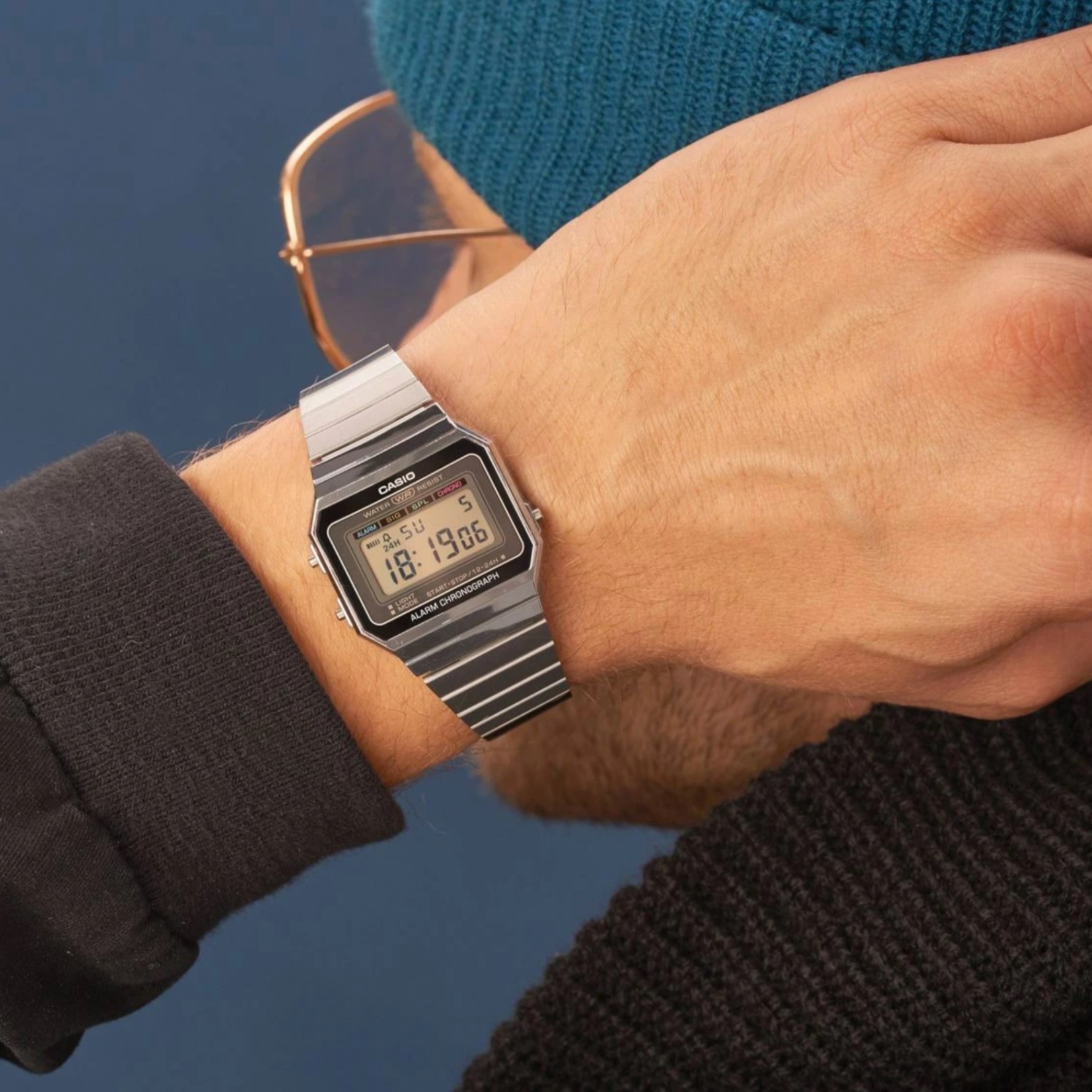 Чоловічий годинник Casio A700WE-1AEF з хронографом у вінтажному стилі, 35 мм