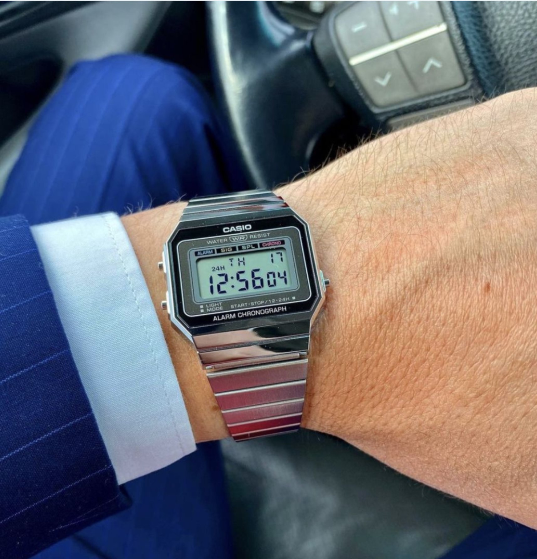 Чоловічий годинник Casio A700WE-1AEF з хронографом у вінтажному стилі, 35 мм