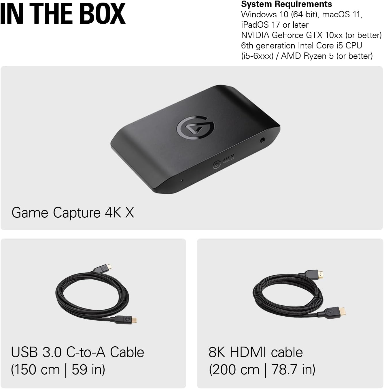 Пристрій відеозахоплення Elgato Game Capture 4K X HDMI/USB-С Black, 4K (10GBH9901)