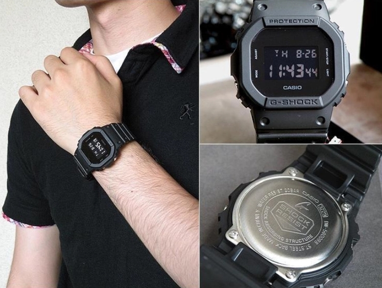 Чоловічий годинник Casio G-SHOCK (DW-5600BB-1, DW-5600BB-1ER) Чорний