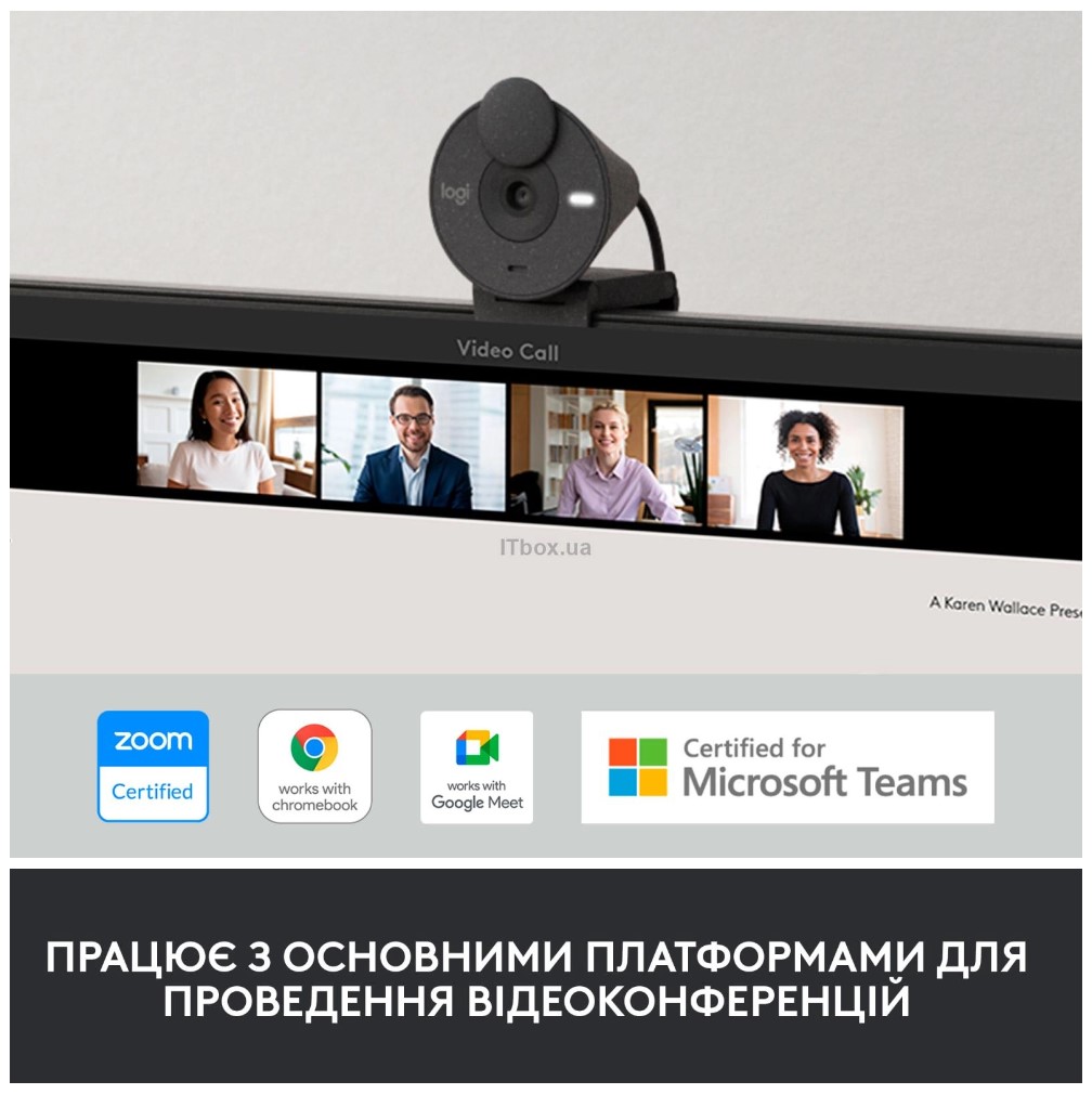 Веб-камера Logitech Brio 300 FHD Graphite (960-001436)