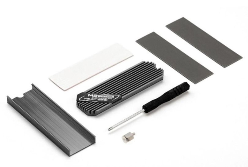 Радіатор охолодження SSD M.2 2280 + термопрокладки (Silver, Red, Black), Сумісний з Playstation 5 !!