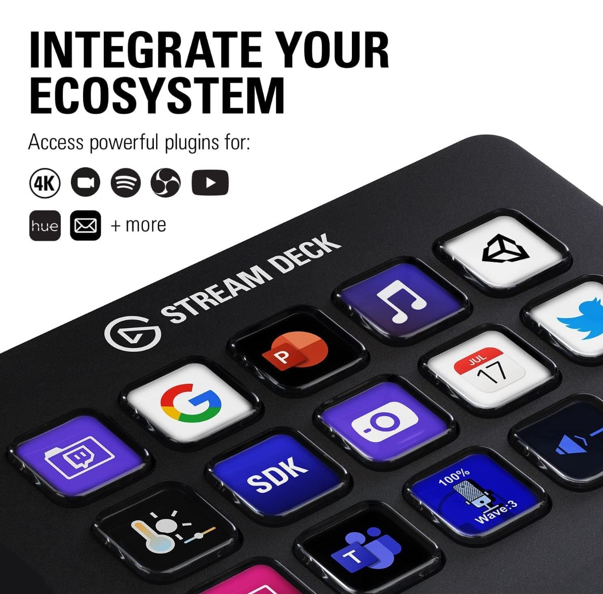 Контролер для стрімінгу Elgato Stream Deck Black (10GBA9901) 15 Customizable LCD Keys
