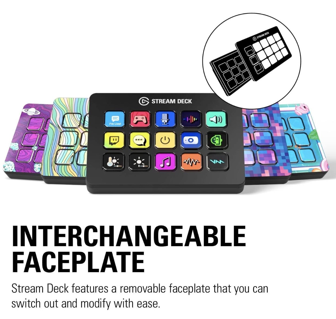 Контролер для стрімінгу Elgato Stream Deck Black (10GBA9901) 15 Customizable LCD Keys