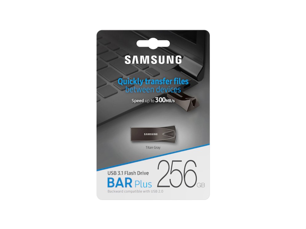 Флешка Samsung flash drive bar - plus usb 3.1 256gb (MUF-256BE4) Titan Grey
