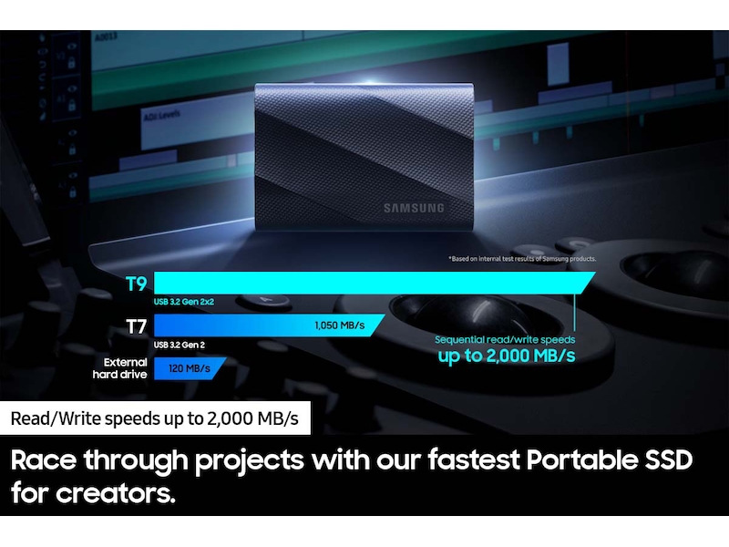 Відкрита коробка - SSD накопичувач Samsung T9 1 TB Black (MU-PG1T0B) - Open Box