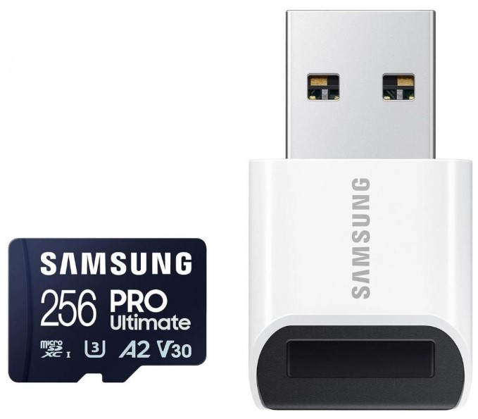 Карта пам'яті Samsung 256 GB microSDXC UHS-I U3 V30 A2 Pro Ultimate + Reader (MB-MY256SB)