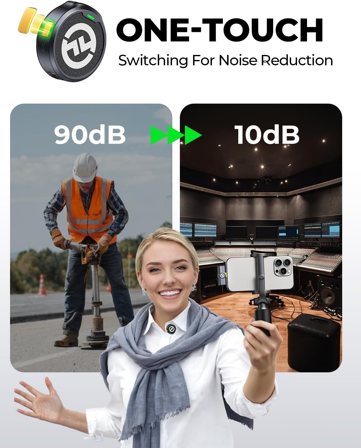 Мікрофонна радіосистема для камери, для смартфона Hollyland Lark M2 Combo Ivory White