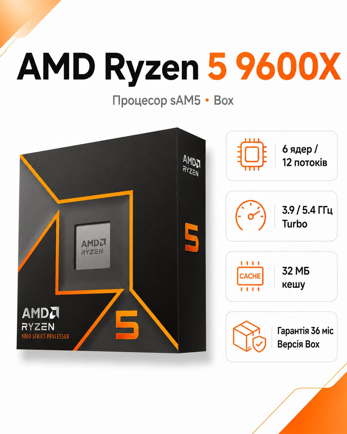 Процесор AMD Ryzen 5 9600X (100-100001405WOF)