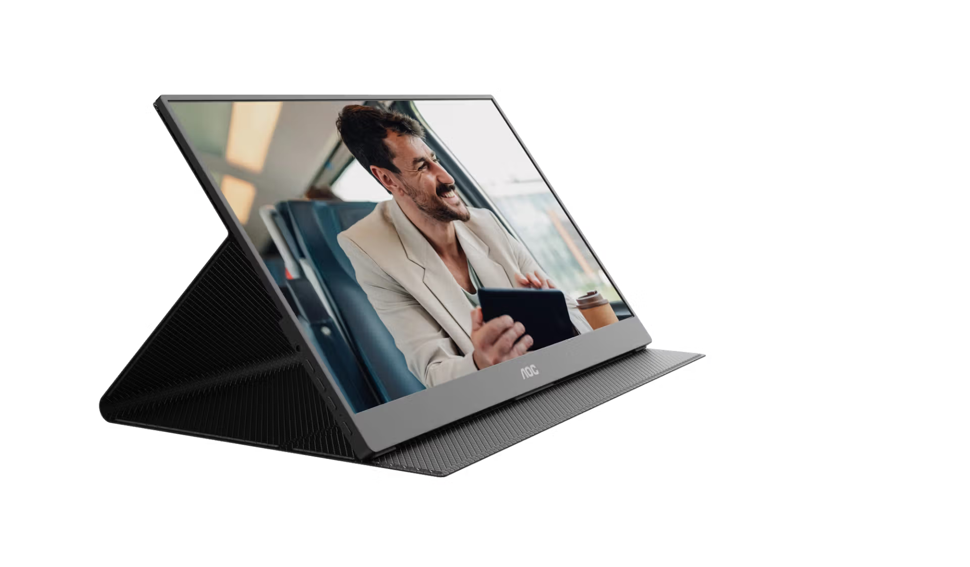 Портативний монітор AOC 16T20 Portable Monitor 15.6" FHD 1080p IPS Display, USB-C Portable Laptop Screen, Mini HDMI, Built-in Speakers, Travel Monitor with Smart Cover, Compatible with Laptops, MacBook, PS5, Xbox
