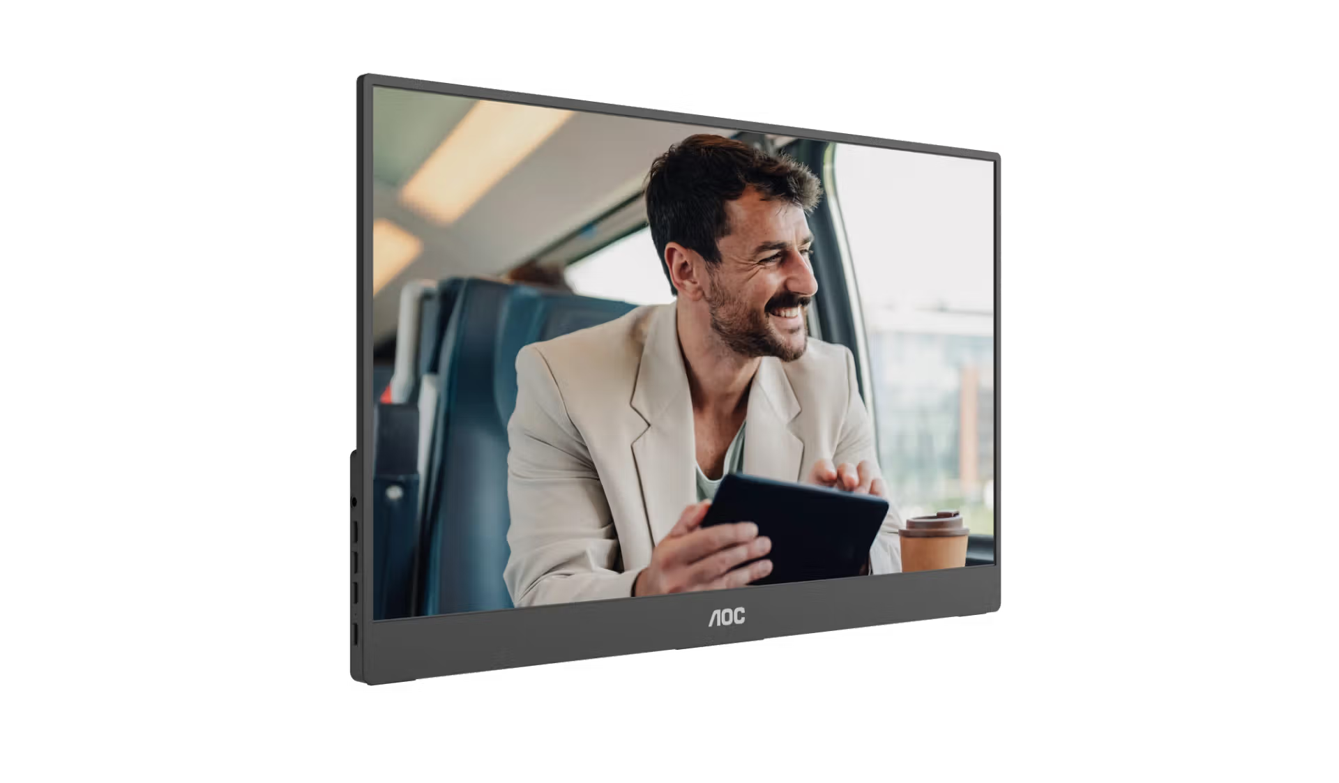 Портативний монітор AOC 16T20 Portable Monitor 15.6" FHD 1080p IPS Display, USB-C Portable Laptop Screen, Mini HDMI, Built-in Speakers, Travel Monitor with Smart Cover, Compatible with Laptops, MacBook, PS5, Xbox