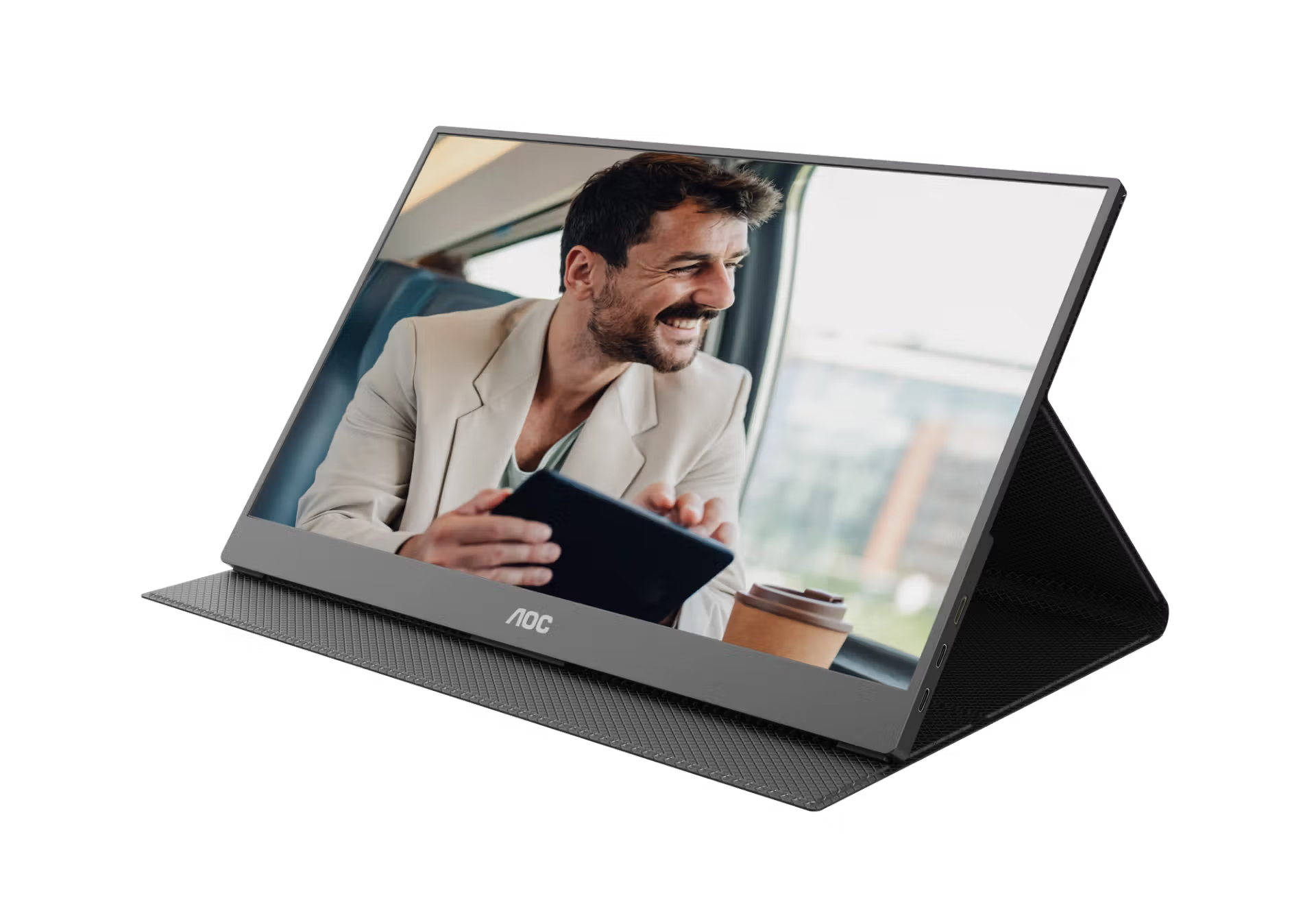 Портативний монітор AOC 16T20 Portable Monitor 15.6" FHD 1080p IPS Display, USB-C Portable Laptop Screen, Mini HDMI, Built-in Speakers, Travel Monitor with Smart Cover, Compatible with Laptops, MacBook, PS5, Xbox