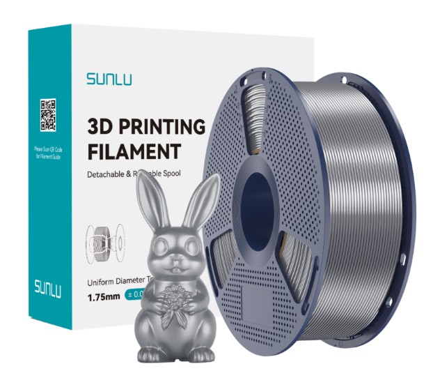 Філамент SUNLU Silk PLA+ 1,75mm 1kg (06850406Z) Grey (Шовковий сірий)