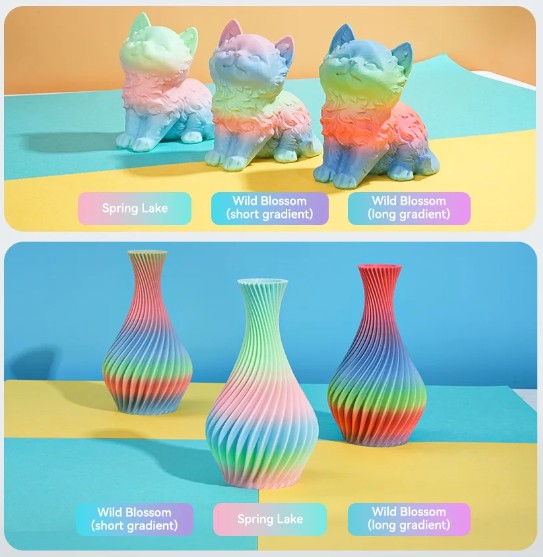 Філамент Creality Hyper PLA Rainbow Spring Lake 1.75 мм 1 кг (Райдужний Весняне озеро)/3301010424