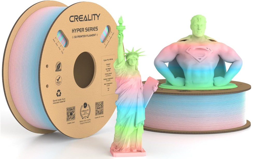 Філамент Creality Hyper PLA Rainbow Spring Lake 1.75 мм 1 кг (Райдужний Весняне озеро)/3301010424