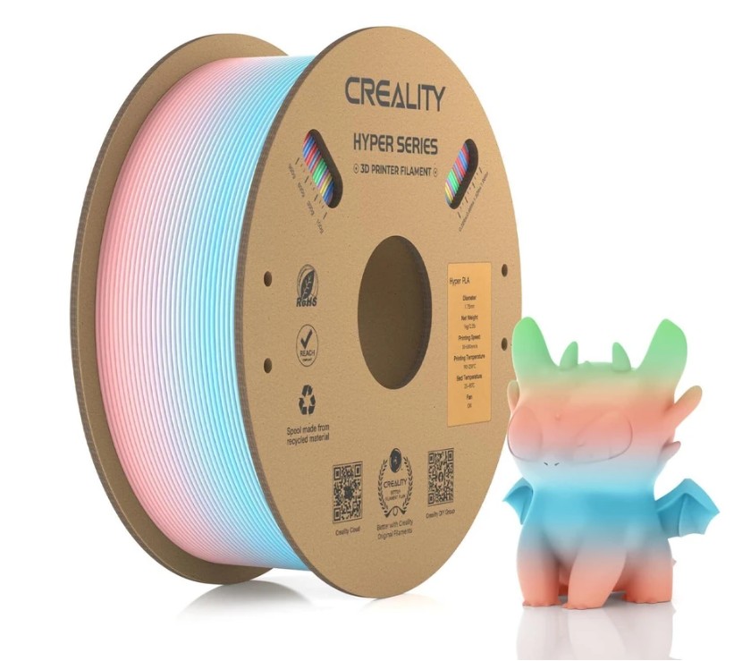 Філамент Creality Hyper PLA Rainbow Spring Lake 1.75 мм 1 кг (Райдужний Весняне озеро)/3301010424