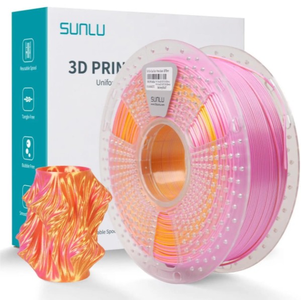 Філамент SUNLU Silk PLA+ Dual-Color 1,75mm 1kg (02750316Z) Pink Gold (Рожево-золотий)