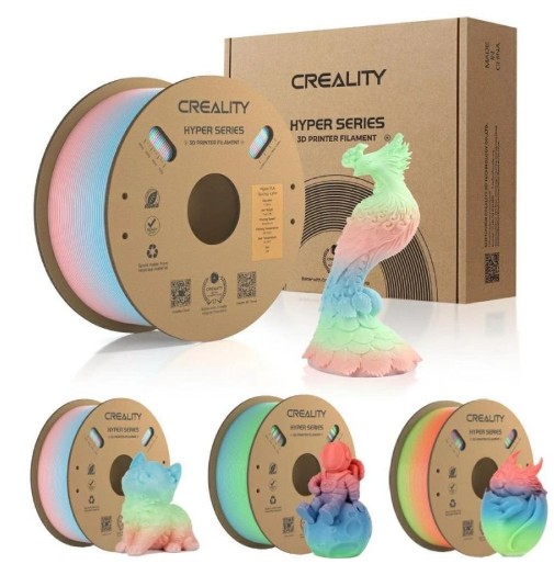 Філамент Creality Hyper PLA Rainbow Spring Lake 1.75 мм 1 кг (Райдужний Весняне озеро)/3301010424