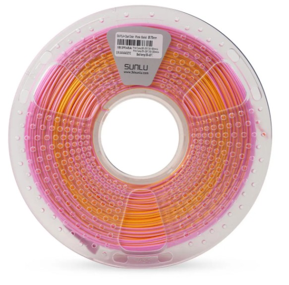 Філамент SUNLU Silk PLA+ Dual-Color 1,75mm 1kg (02750316Z) Pink Gold (Рожево-золотий)